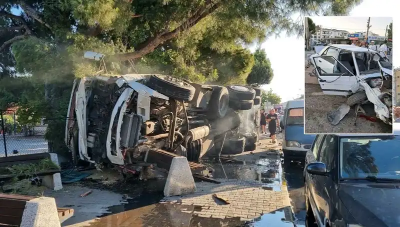 Freni Patlayan Kamyonun Feci Kazası: Otomobiller Yerle Bir Oldu